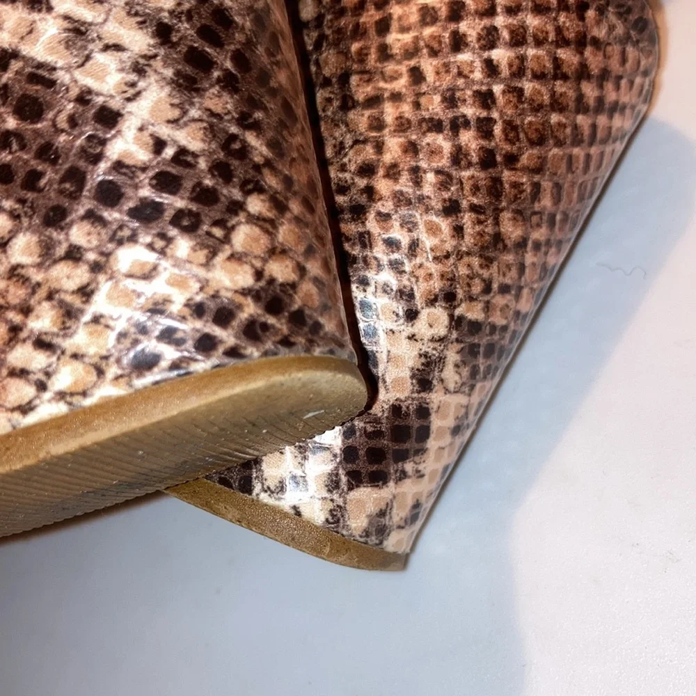 Kurt Geiger Brown Snake-Print Platform Sandals